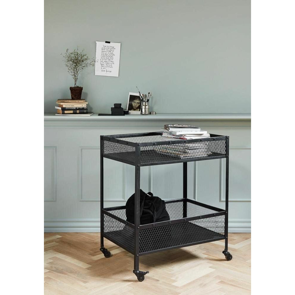 Nordal Easy Rolling Table in Iron - 77x54 cm - svart
