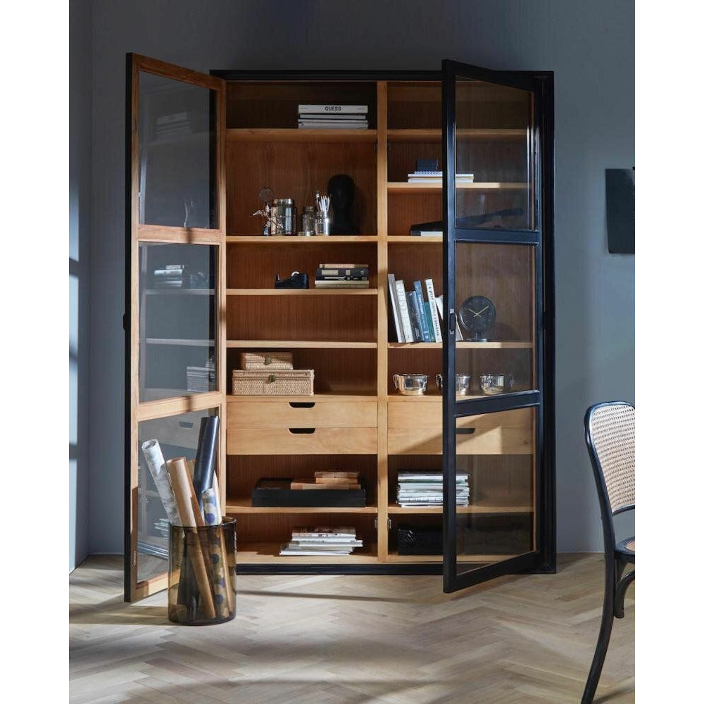 Nordal VIVA vitrineskab i træ - 210x148 - sort/natur - Nordal - DesignGaragen.dk