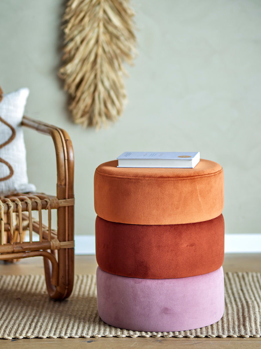 Bloomingville Bilbao Puff, Orange, Polyester