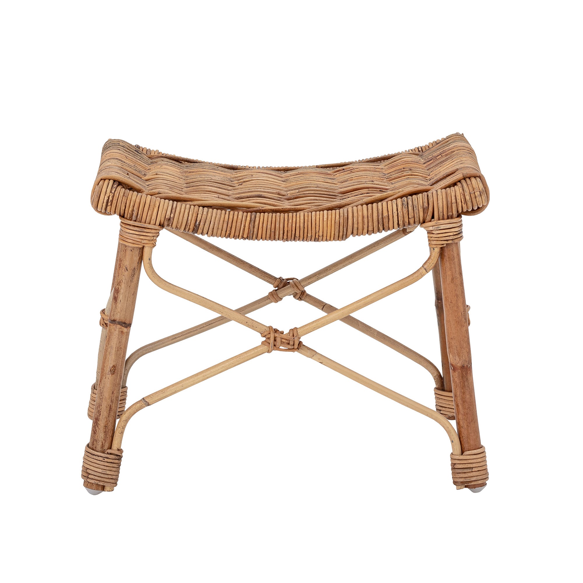 BLOOMINGVILLE MINI Alberta Fodskammel, Natur, Rattan - L36xH28,5xW25,5 cm - DesignGaragen.dk.