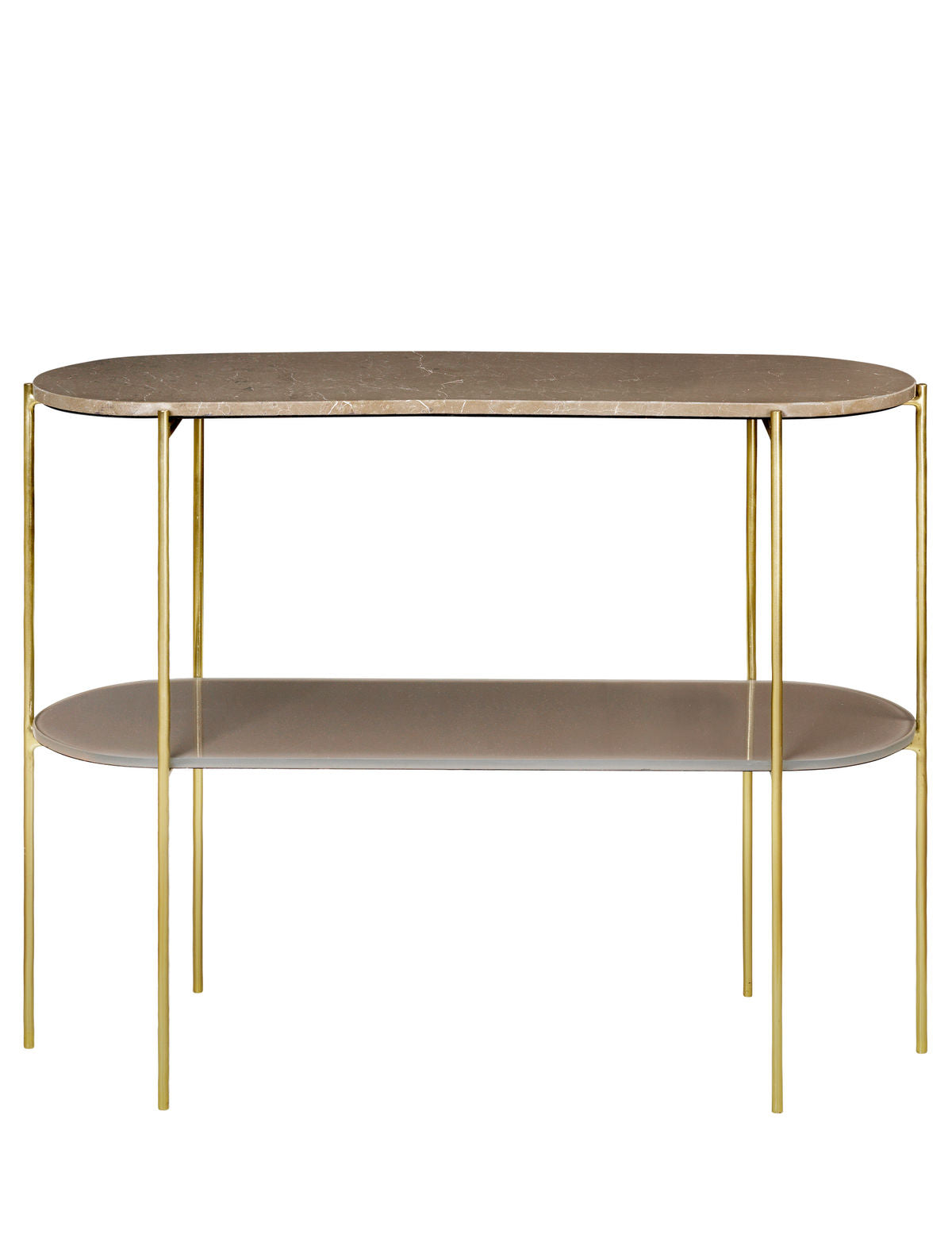 Mysig Living Laura Console Marbletable - Toffee Brown med mässingsbas