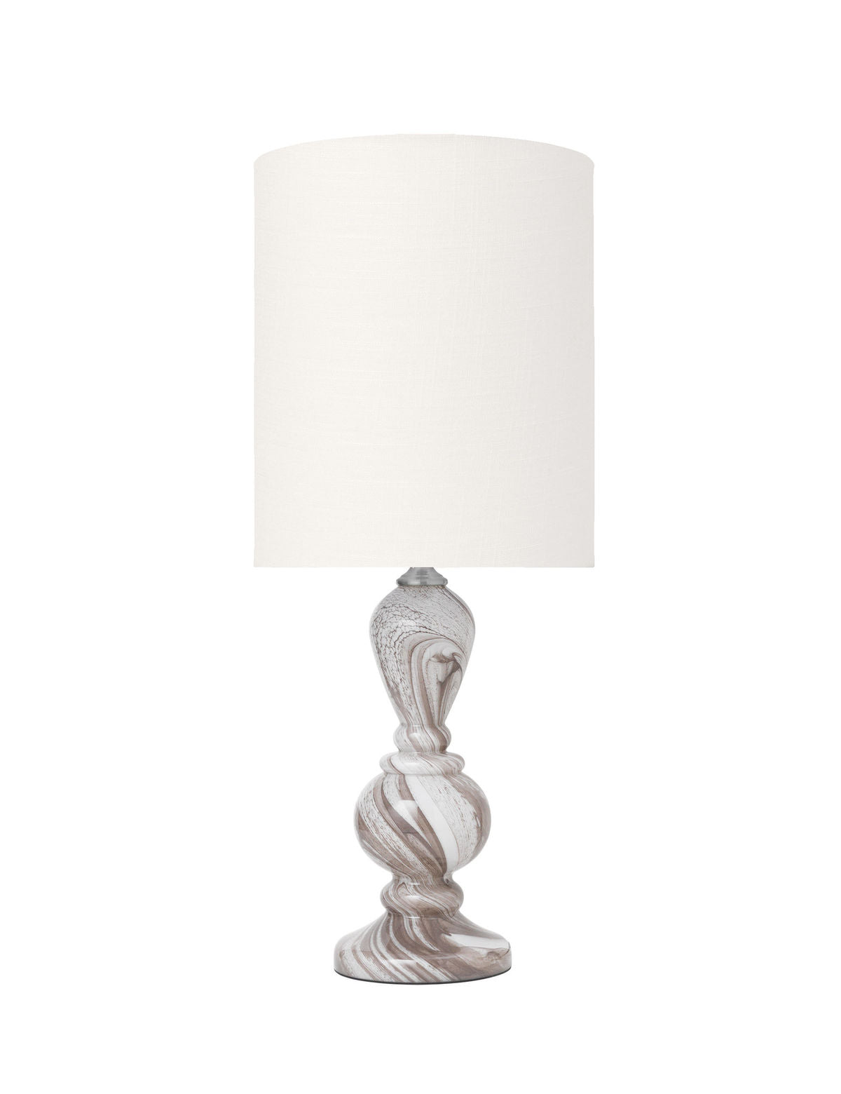 Mysigt Living Christine Glass Lamp - Taupe Swirl W. Gertrud elfenben skugga