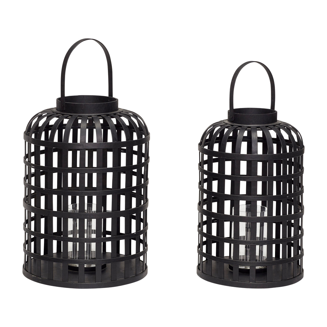 Grid Lanterns svart (uppsättning av 2) - Ø35xH54, Ø41xH58cm