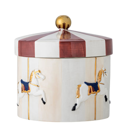 Bloomingville Merry-Go-Round Jar w/lock, röd, stengods