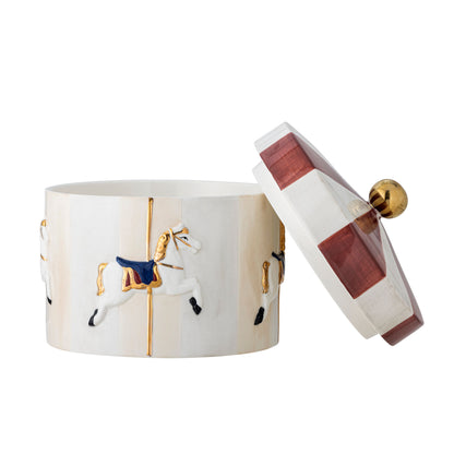 Bloomingville Merry-Go-Round Jar w/lock, röd, stengods