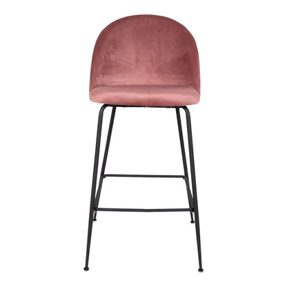 Lausanne Bare Chair - Barstol i Velor, rosa med svarta ben, HN1214