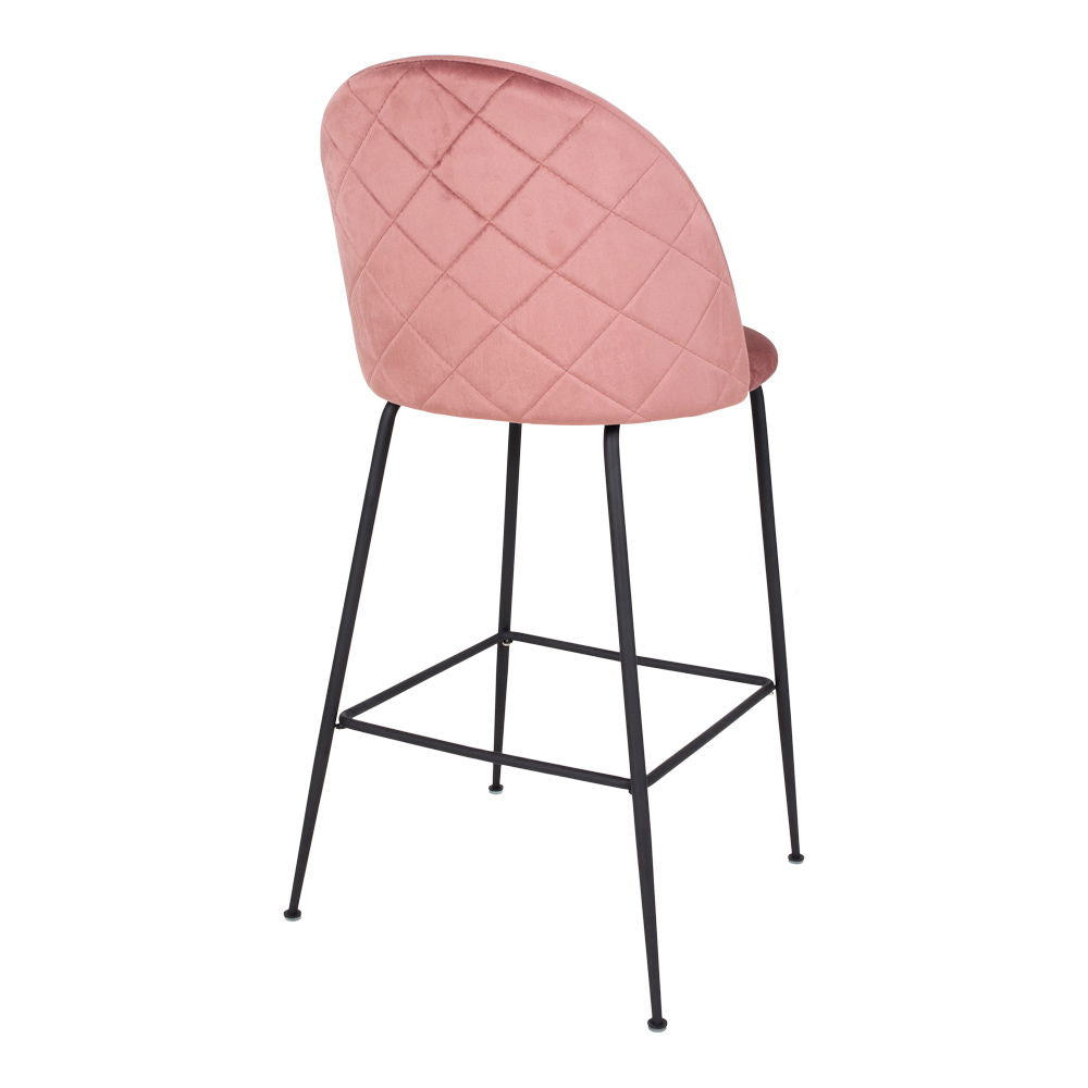 Lausanne Bare Chair - Barstol i Velor, rosa med svarta ben, HN1214
