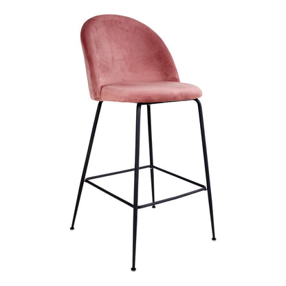 Lausanne Bare Chair - Barstol i Velor, rosa med svarta ben, HN1214