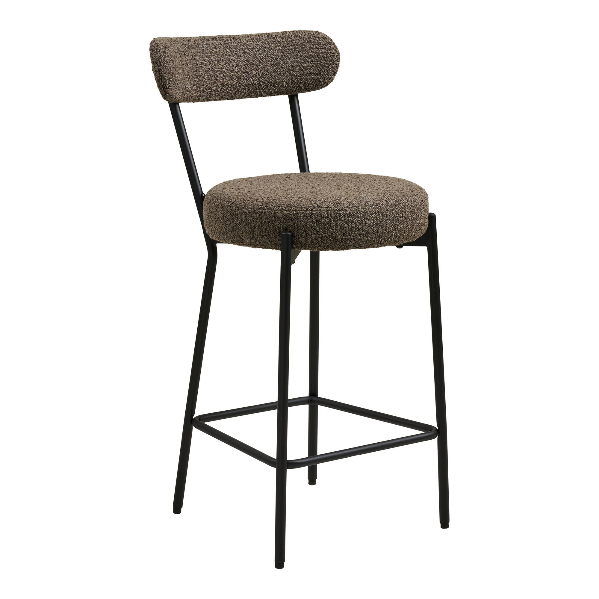 Badalona Counter Chair - Counter Chair, Bouklé, Brown, Black Ben HN1064