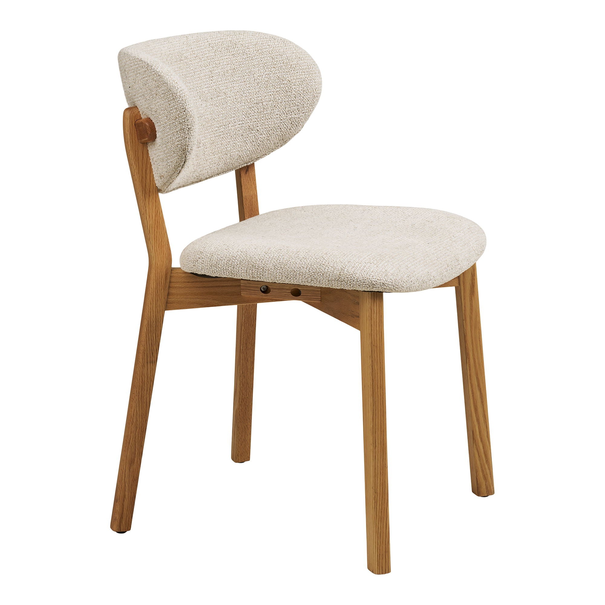 Dunkirk matbordstol - matstol, ek med tygstol, beige hn1318