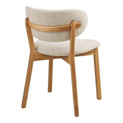 Dunkirk matbordstol - matstol, ek med tygstol, beige hn1318