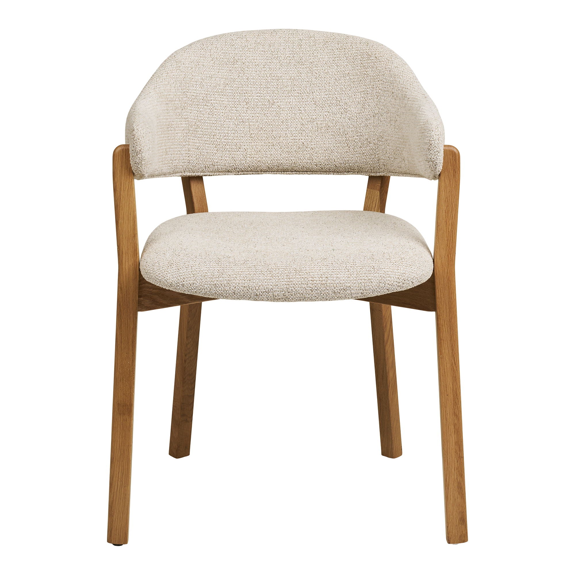 Dunkirk matbordsstol - matstol, armstöd, ek med tygstol, beige hn1318