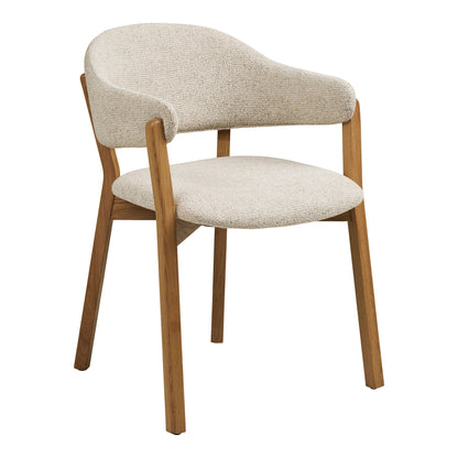 Dunkirk matbordsstol - matstol, armstöd, ek med tygstol, beige hn1318