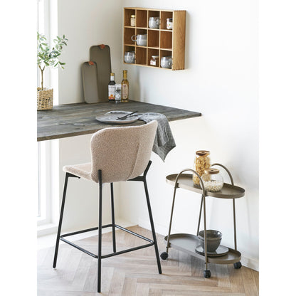 Maceda Counter Chair - Counter Chair, Bouklé, Beige, Black Ben HN1239