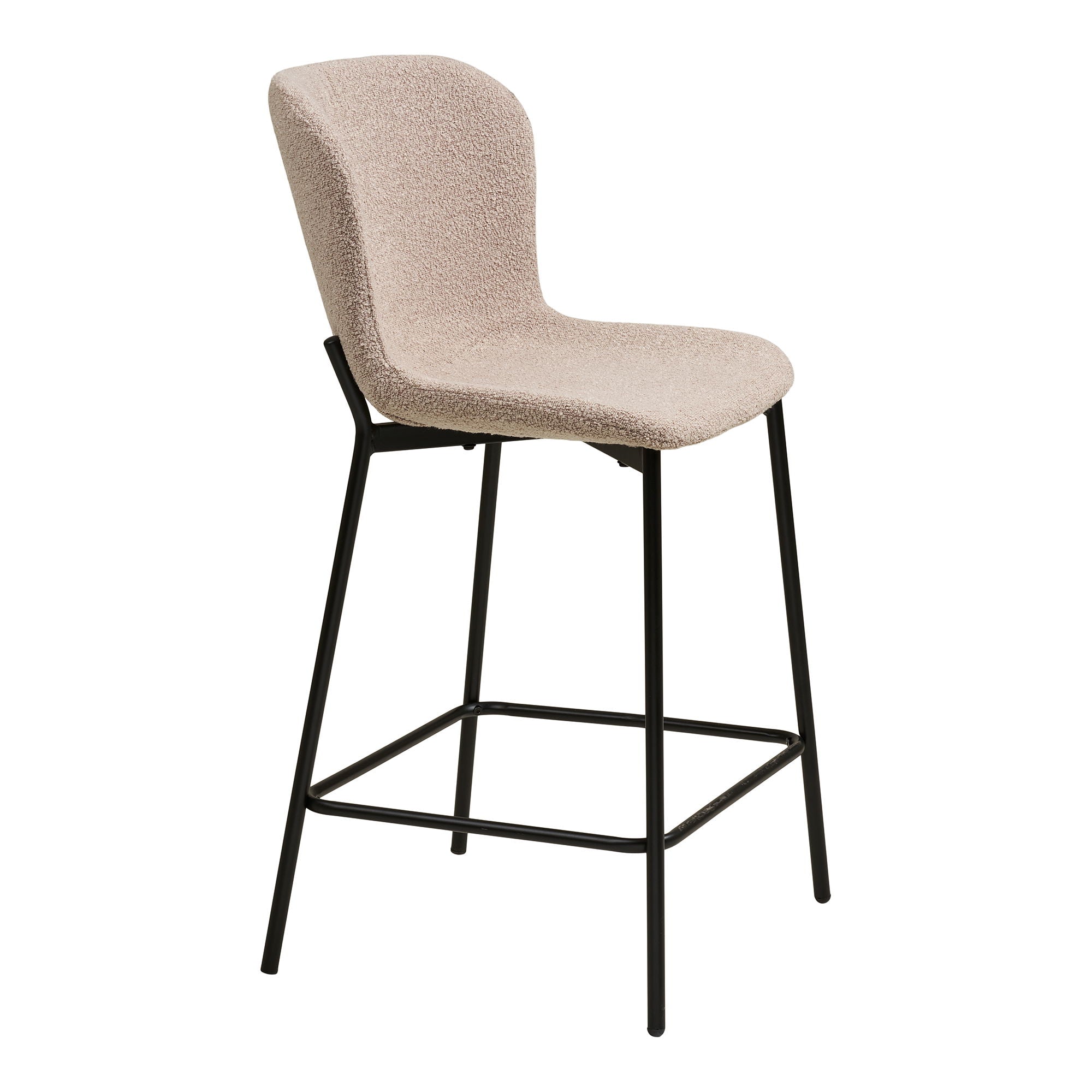 Maceda Counter Chair - Counter Chair, Bouklé, Beige, Black Ben HN1239
