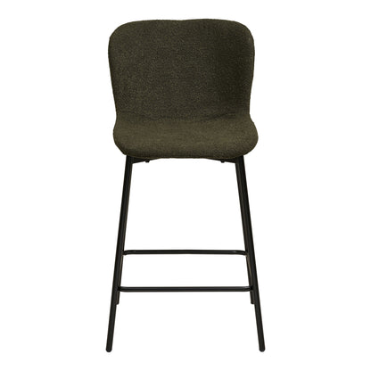 MACEDA COUNT COURD - Counter Chair, Bouklé, Green, Black Ben HN1241