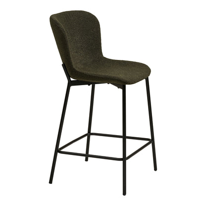 MACEDA COUNT COURD - Counter Chair, Bouklé, Green, Black Ben HN1241