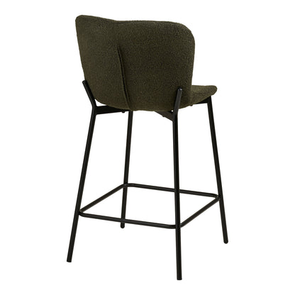 MACEDA COUNT COURD - Counter Chair, Bouklé, Green, Black Ben HN1241