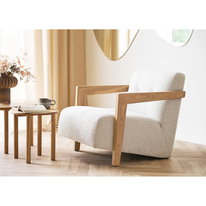 Caracas Lounge Chair - Lounge Chair with Armstes, Oak, Beige HN1321
