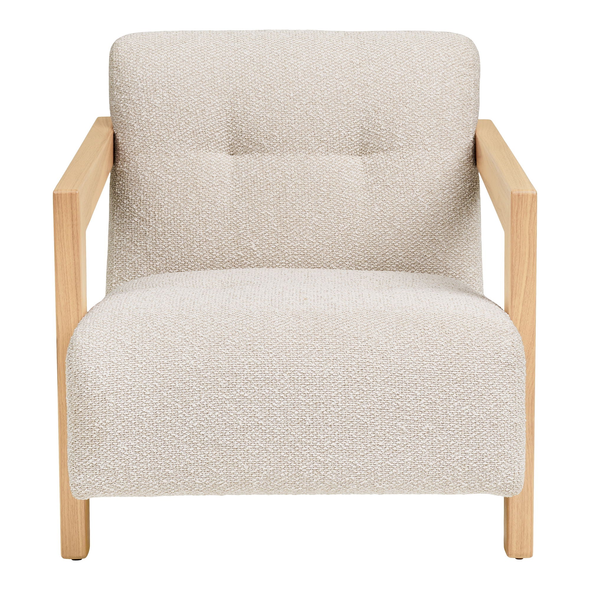 Caracas Lounge Chair - Lounge Chair with Armstes, Oak, Beige HN1321