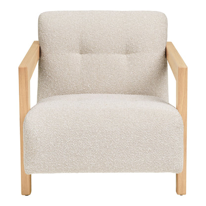 Caracas Lounge Chair - Lounge Chair with Armstes, Oak, Beige HN1321