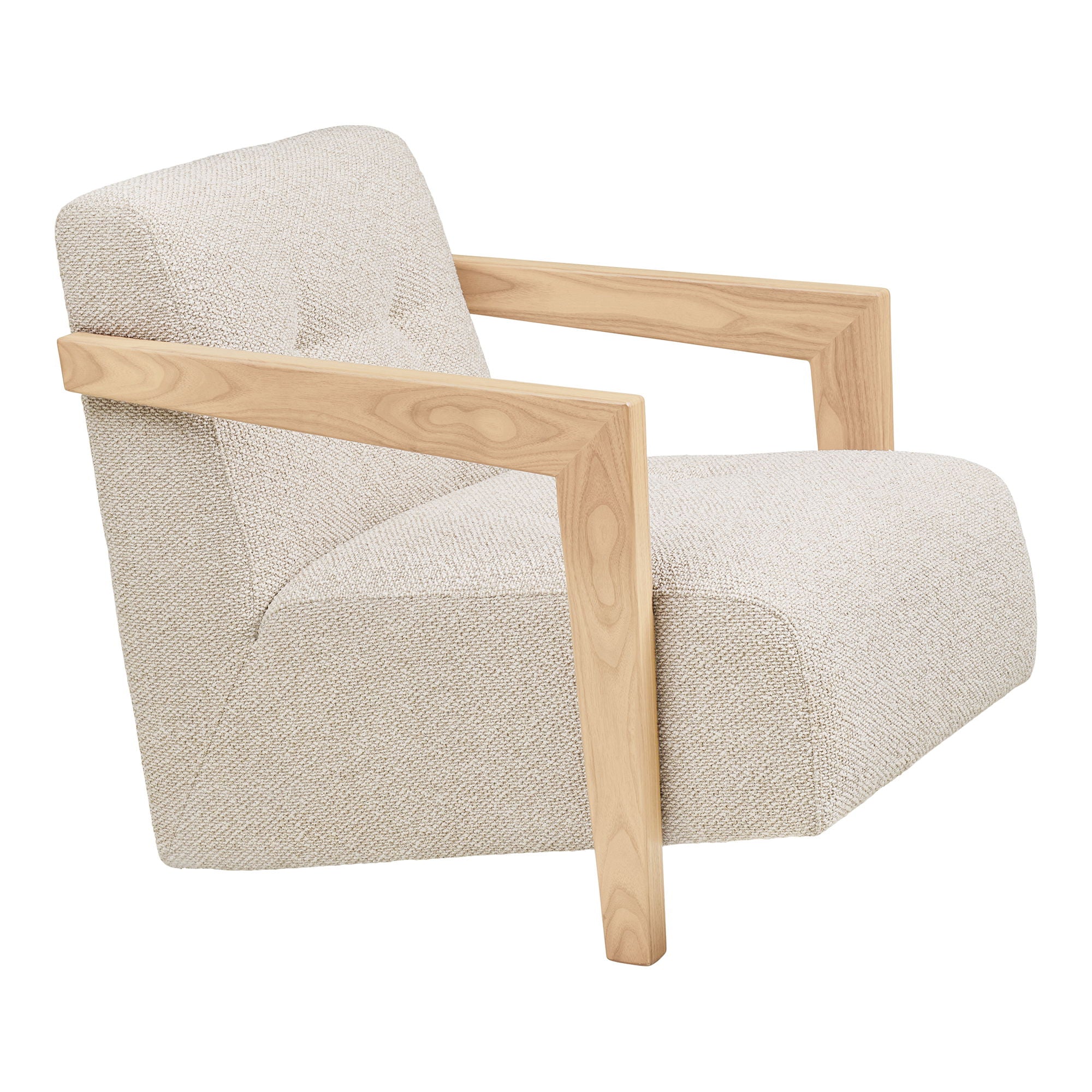 Caracas Lounge Chair - Lounge Chair with Armstes, Oak, Beige HN1321