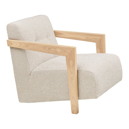 Caracas Lounge Chair - Lounge Chair with Armstes, Oak, Beige HN1321