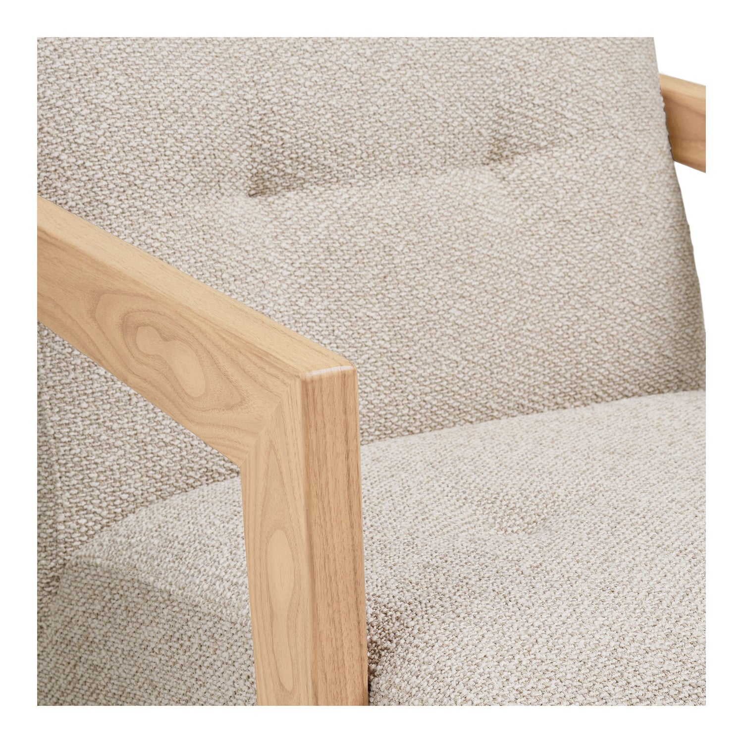 Caracas Lounge Chair - Lounge Chair with Armstes, Oak, Beige HN1321