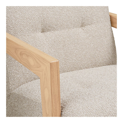 Caracas Lounge Chair - Lounge Chair with Armstes, Oak, Beige HN1321