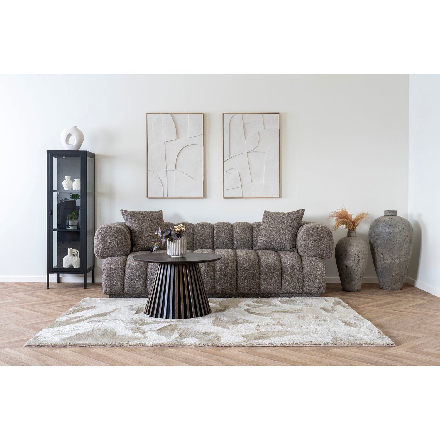 Soffa med 2 kuddar, brun, hn1296