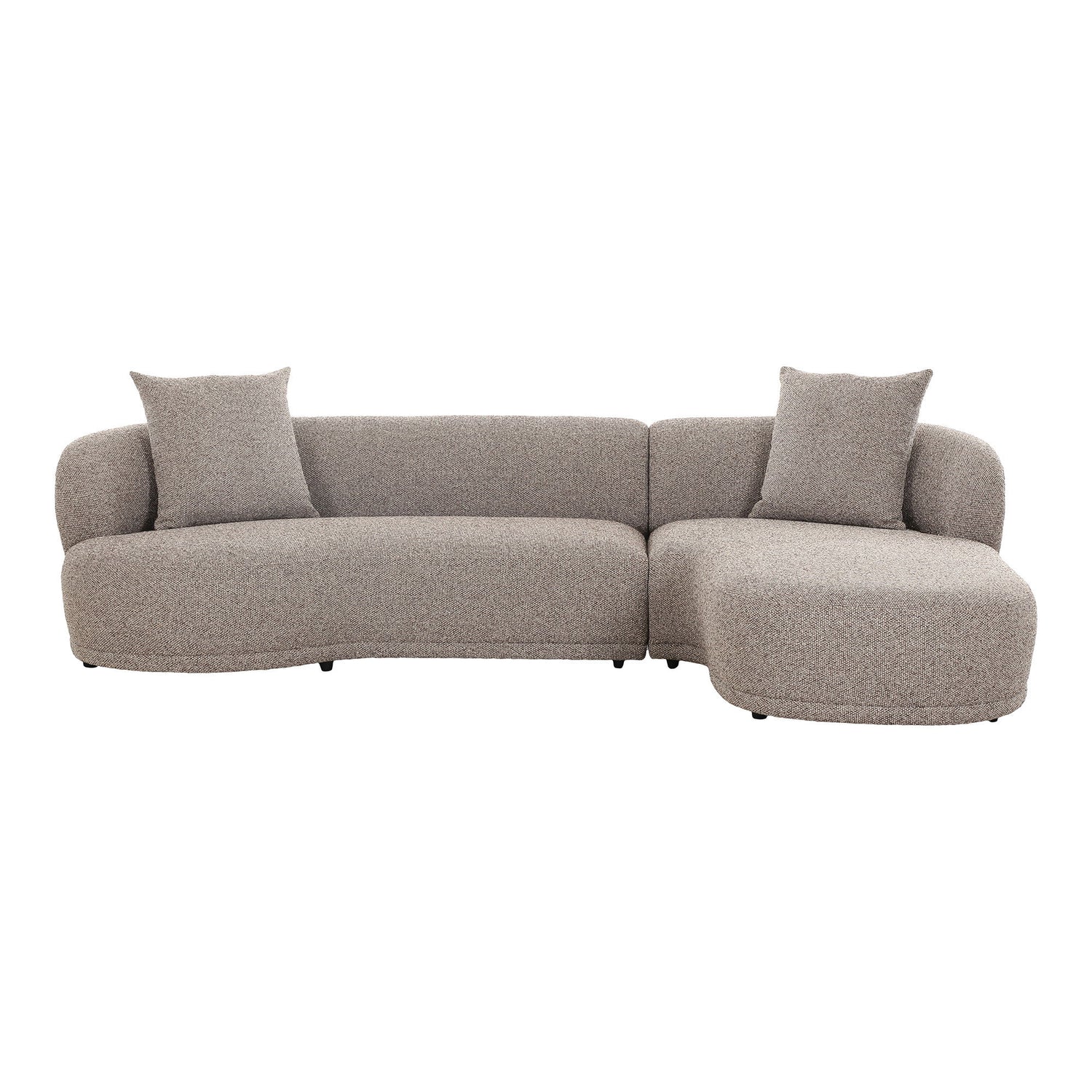 Soffa med 2 kuddar, höger -wing, brun, hn1299