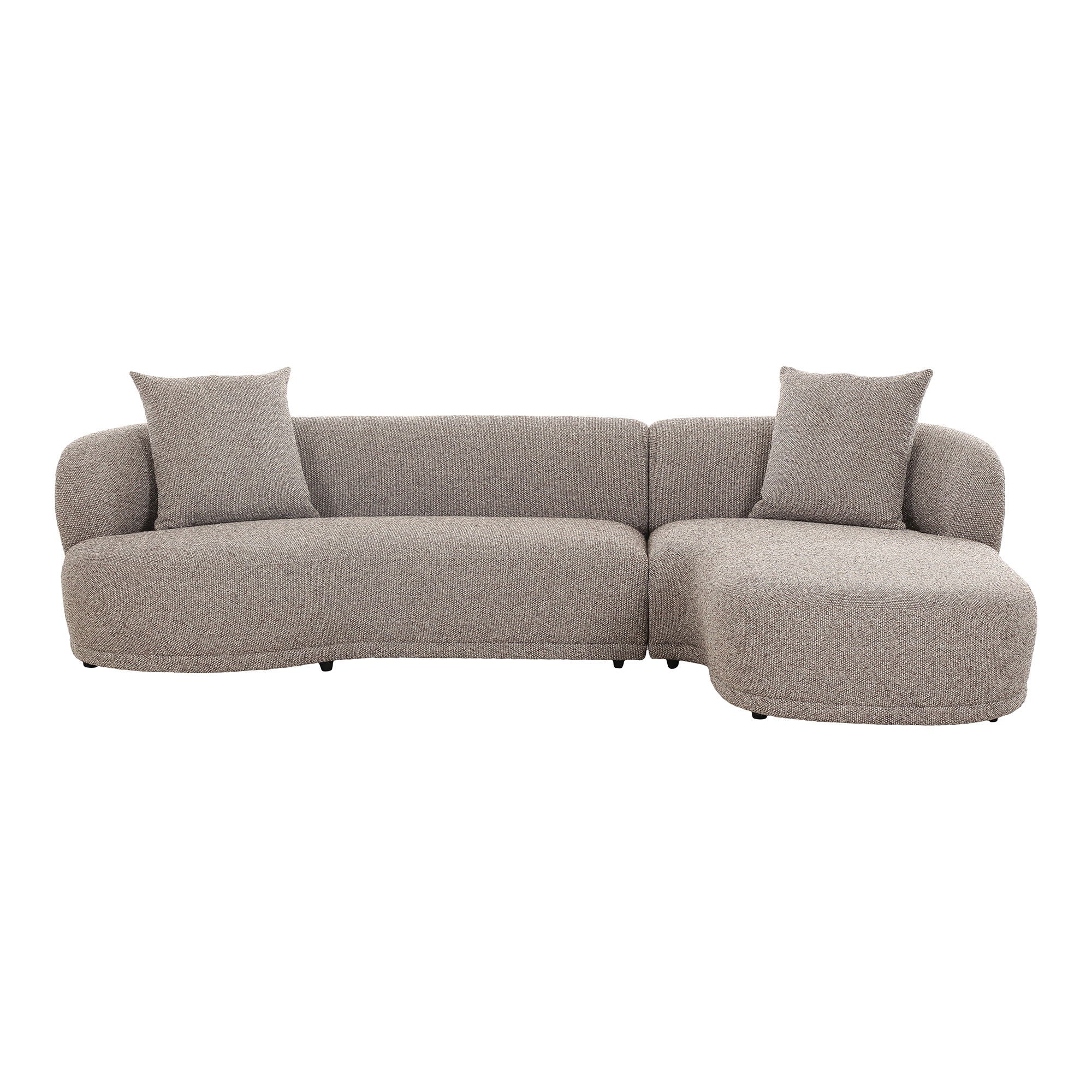 Soffa med 2 kuddar, höger -wing, brun, hn1299