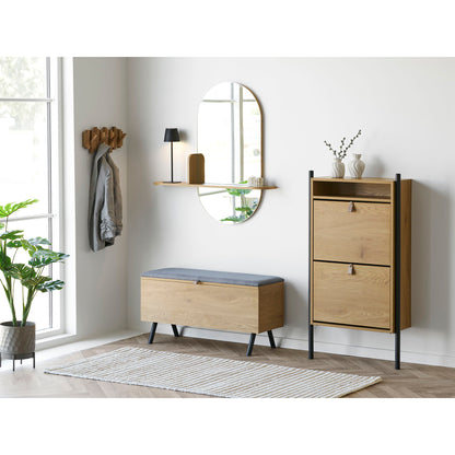 Barco -bänk med förvaring - bänk med förvaring, ek look 92x33x48 cm