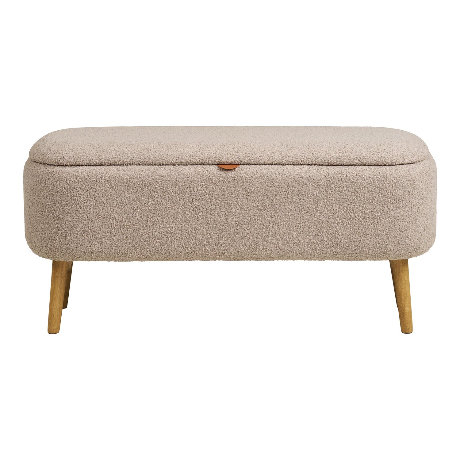 Harlow Bench - Bench With Storage, Bouclé, Beige 95x37x45 CM, HN1063