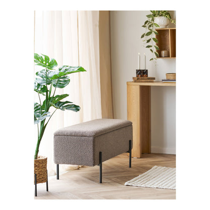 Watford Bench - Bench With Storage, Bouclé, Brown 95x36.5x43 CM, HN1061