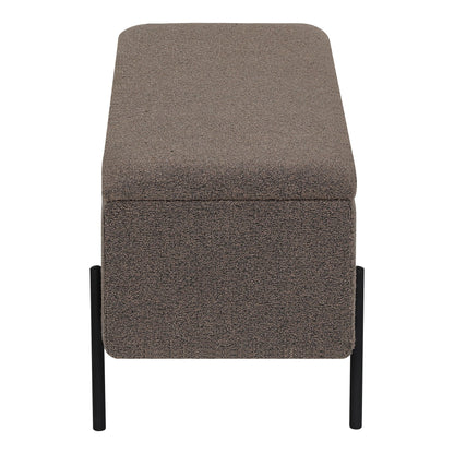 Watford Bench - Bench With Storage, Bouclé, Brown 95x36.5x43 CM, HN1061
