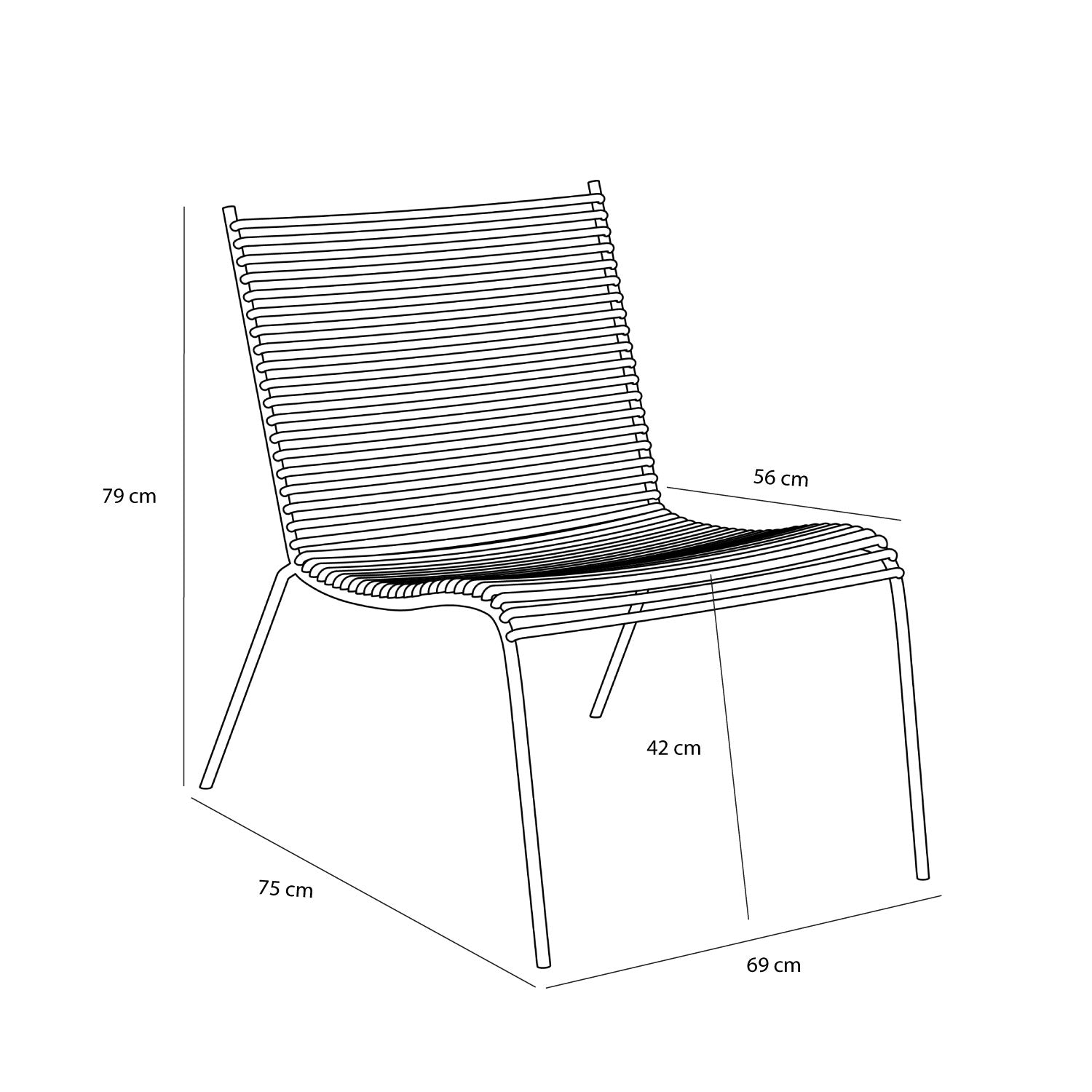 String Lounge Chair Svart - 57x75xh80cm