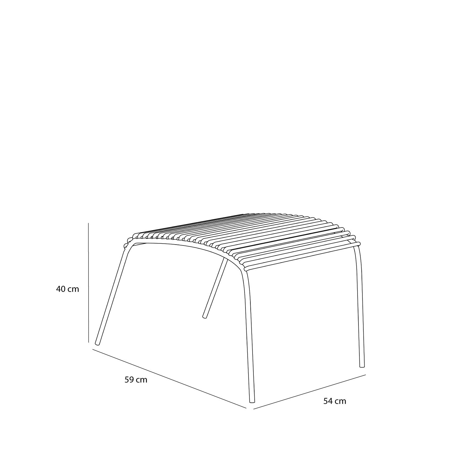 String Fotpall Svart - 52x52xh42cm