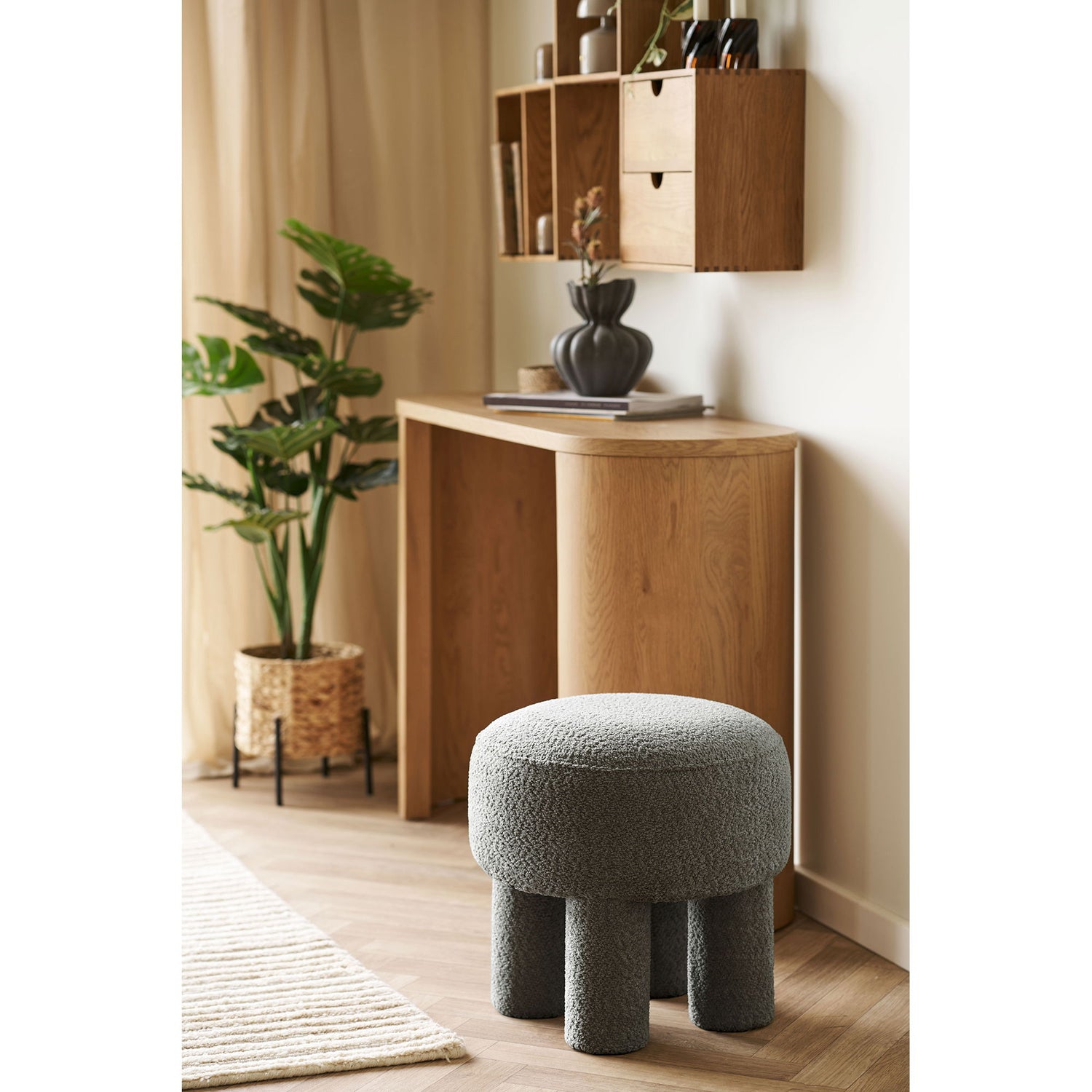 Canberra Puf - Puf, Cock Gray Ø43x43 CM, HN1312