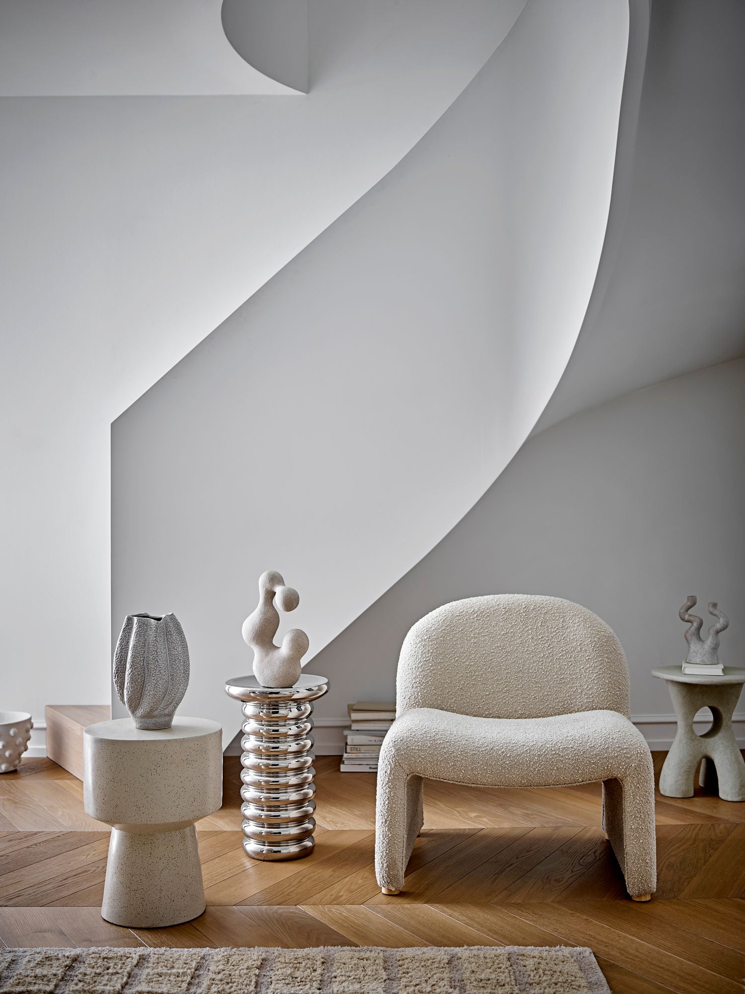 Bloomingville Neel Lounge Chair, Nature, Polyester