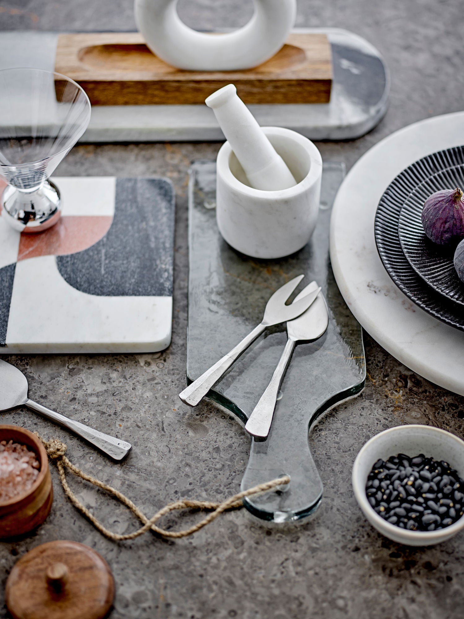 Bloomingville Jamile Cutting Board, grå, marmor