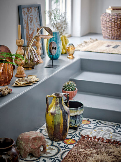 Creative Collection Wilder Deko Vase, Yellow, Terracotta