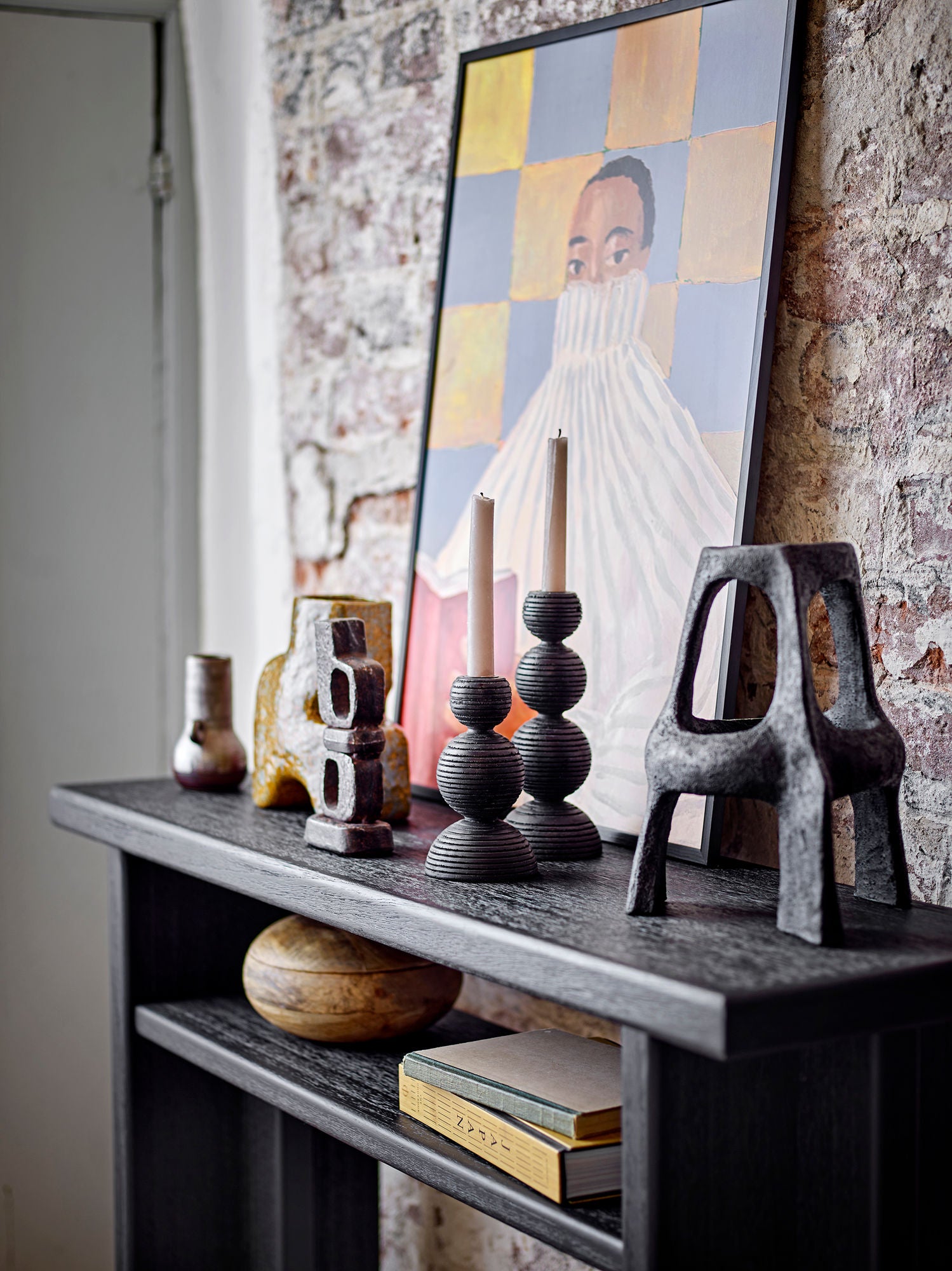 Bloomingville Filicia illustration med ram, svart, kille