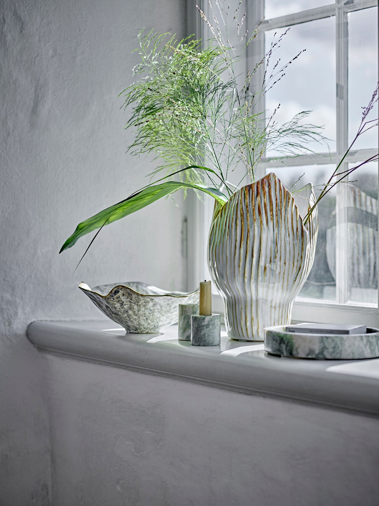 Bloomingville Ivette Fad, Green, Marble