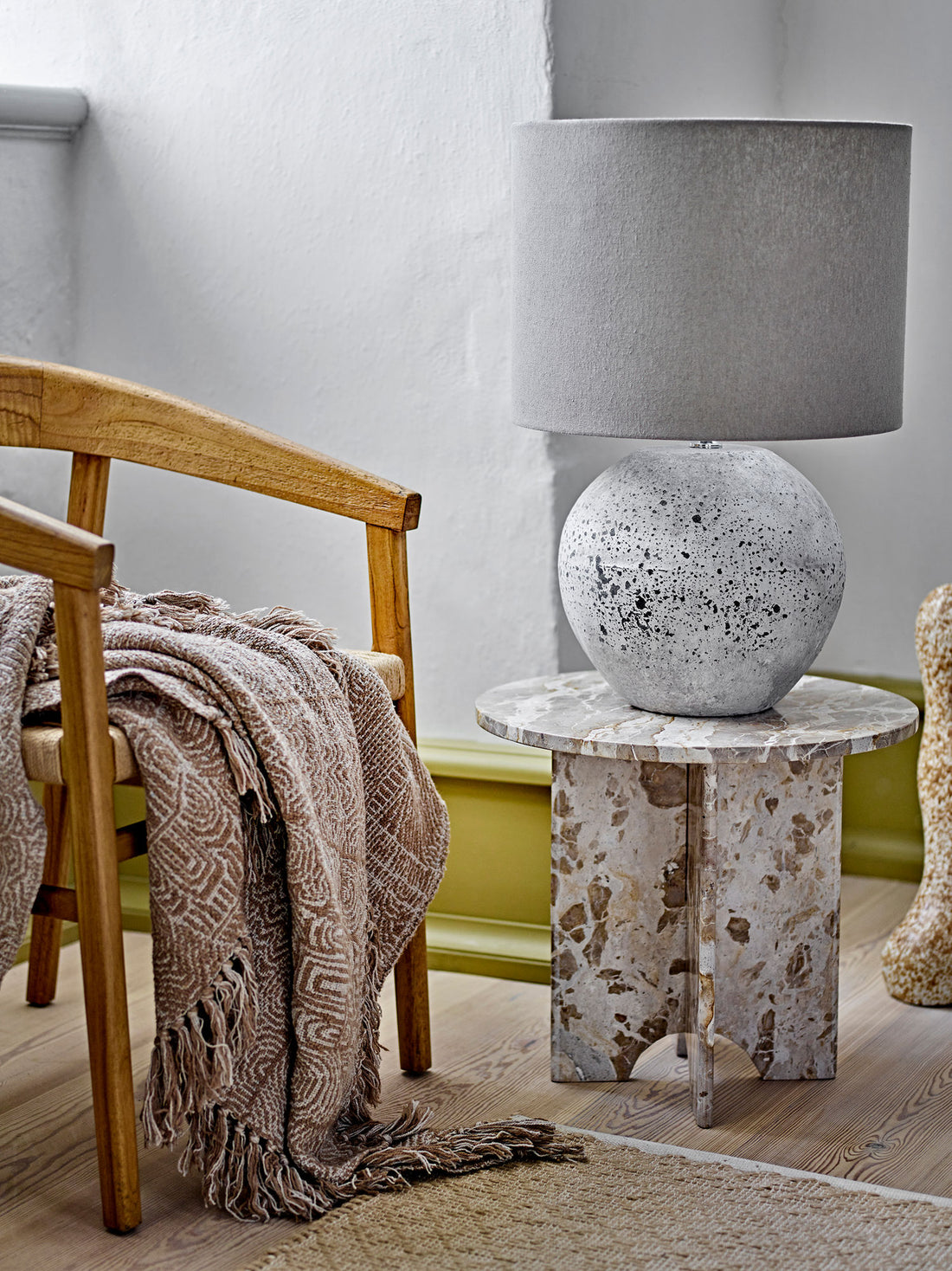 Bloomingville isedora bordslampa, natur, stengods