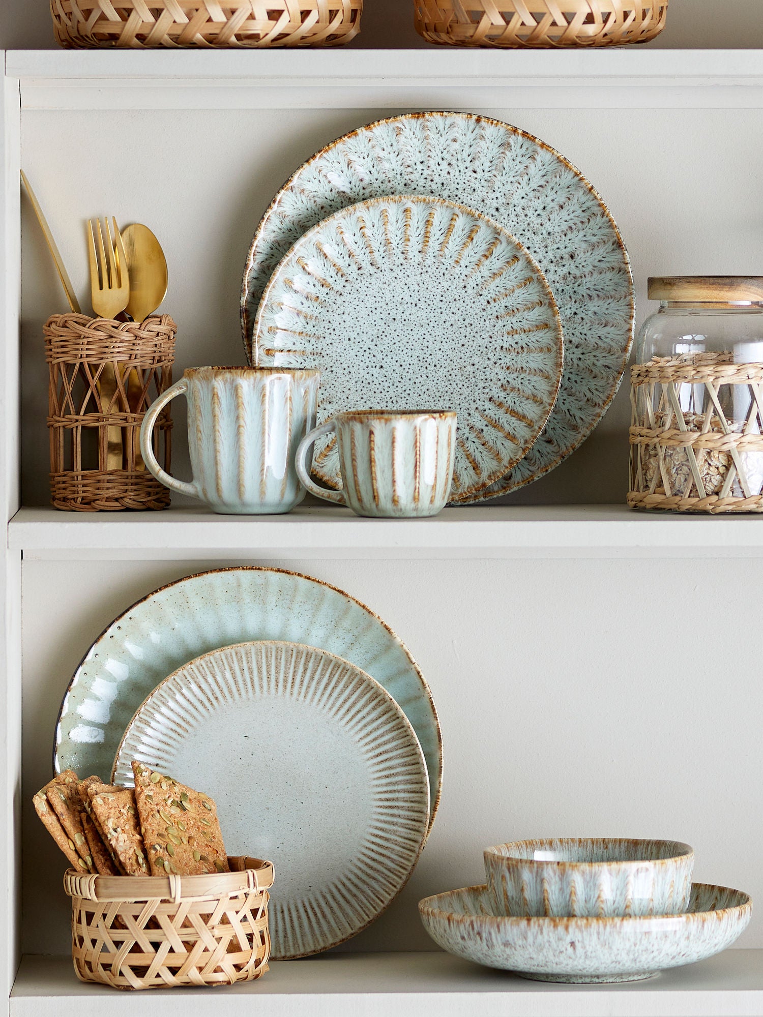 Creative Collection Fleur Design Service Set, Nature, Stoneware