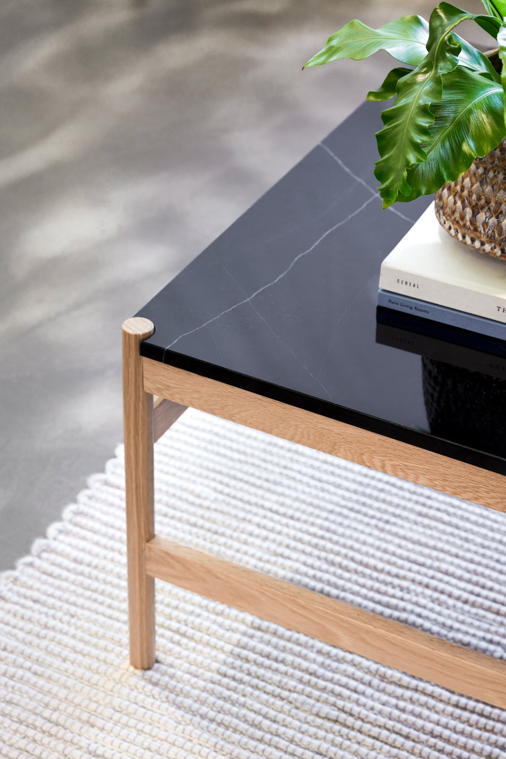 Raw Soffbord Svart/Naturlig - 80x80xh45cm