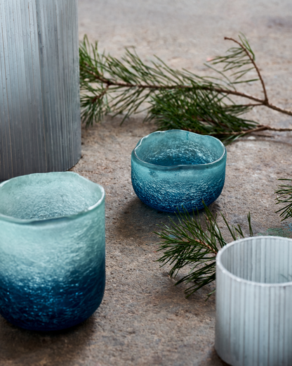 Värmeljushållare, HDCrackle, Blå