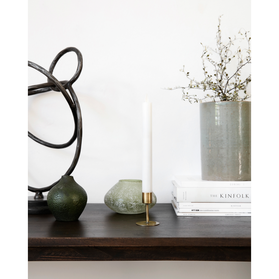 Ljusstake, hanit, antik mässing