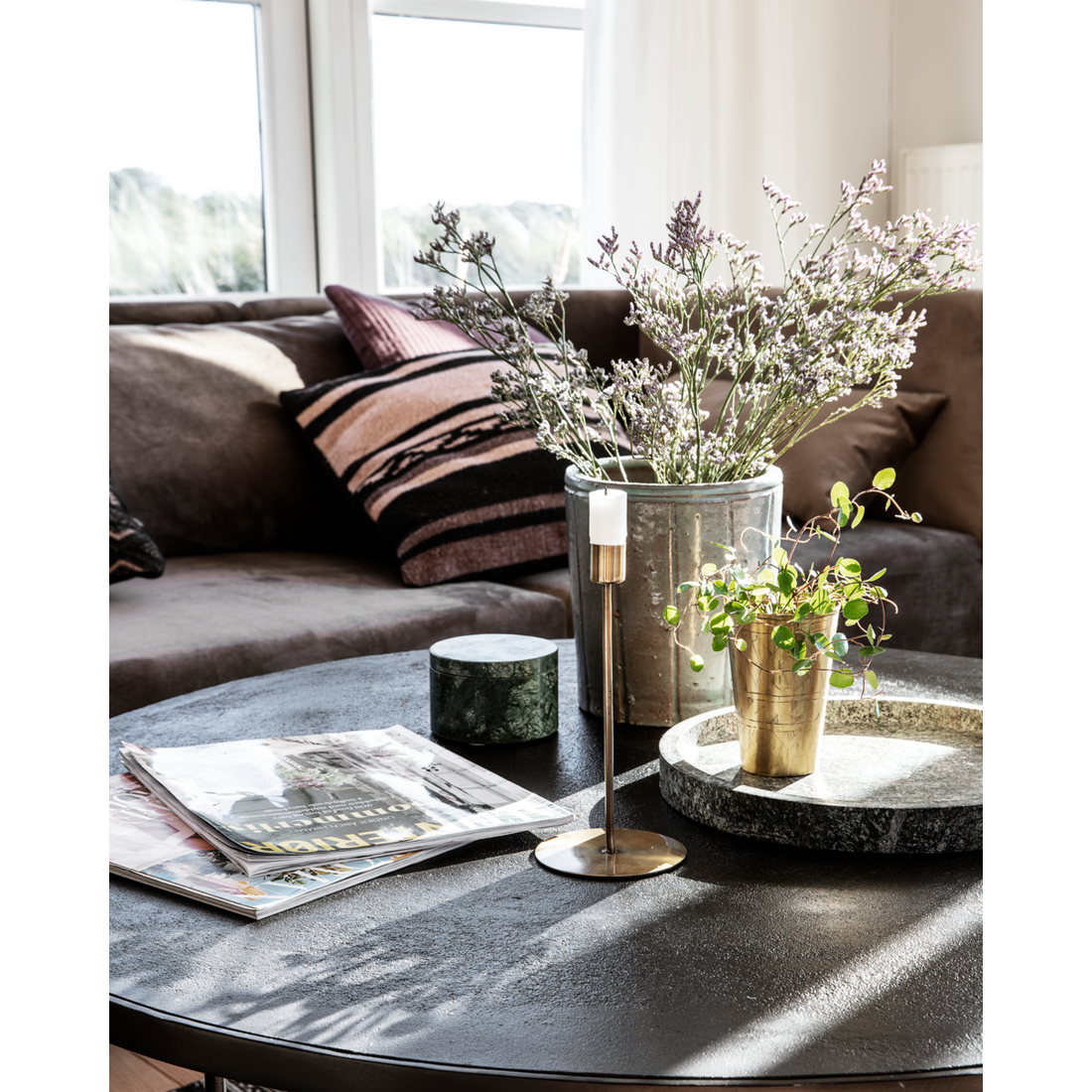 Ljusstake, hanit, antik mässing